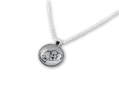 Preview: Abdruck-Schmuck Halskette Zwei Herzen Preview: Abdruck-Schmuck Halskette Zwei Herzen
