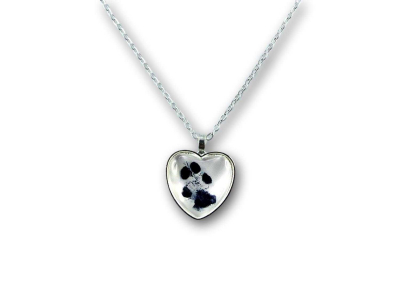 Preview: Abdruck-Schmuck Halskette Schwarze Pfote Herz Preview: Abdruck-Schmuck Halskette Schwarze Pfote Herz