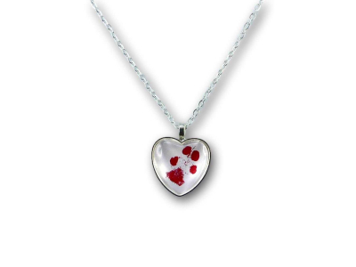 Preview: Abdruck-Schmuck Halskette Herz mit Roter Pfote Preview: Abdruck-Schmuck Halskette Herz mit Roter Pfote