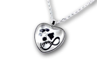 Preview: Abdruck-Schmuck Halskette Herz mit Infinity-Zeichen und Name Preview: Abdruck-Schmuck Halskette Herz mit Infinity-Zeichen und Name