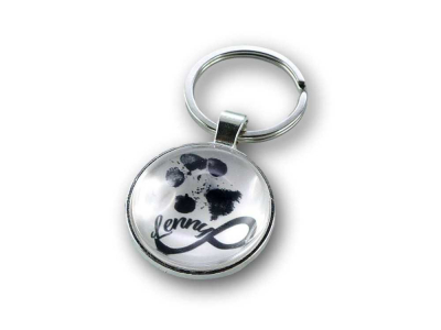 Preview: Abdruck-Schmuck Schlüsselanhänger mit Infinity-Zeichen und Name Preview: Abdruck-Schmuck Schlüsselanhänger mit Infinity-Zeichen und Name