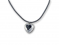 Preview: Abdruck-Schmuck Halskette Pfote und Name in Herz dunkel