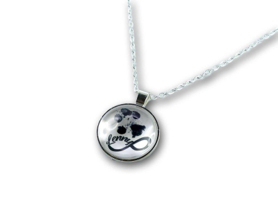 Abdruck-Schmuck Halskette mit Infinity-Zeichen und Name