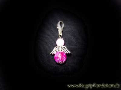 Schutzengel mit Karabiner zum Anhängen an die Trense oder als Taschenbaumler - pink