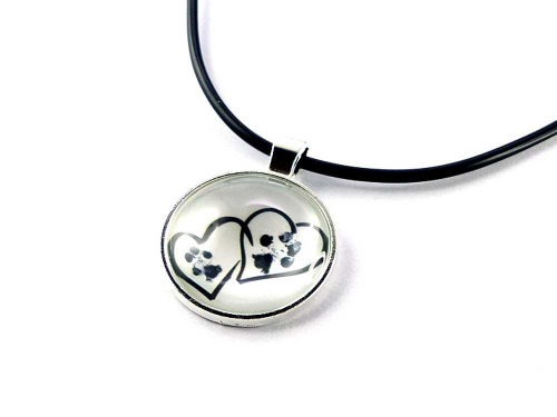 Abdruck-Schmuck Halskette Zwei Herzen