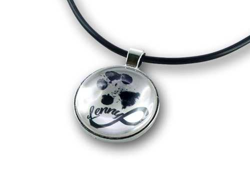 Abdruck-Schmuck Halskette mit Infinity-Zeichen und Name