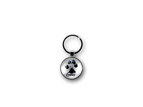 Abdruck-Schmuck Schlüsselanhänger rund mit Name