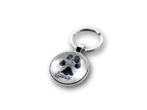 Abdruck-Schmuck Schlüsselanhänger rund mit Name