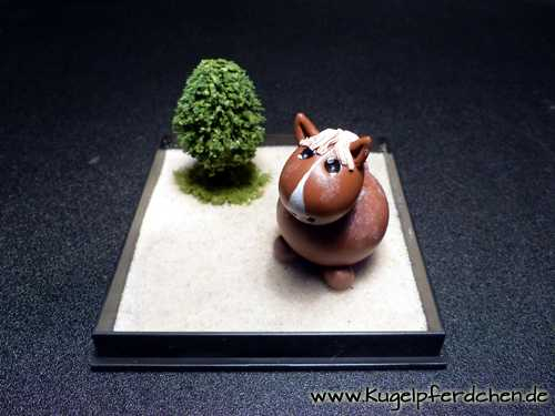 Beispiel für ein Kugelpferdchen in der Sandplatz-mit-Baum-Box