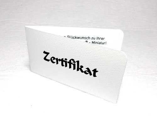 Zu jeder Miniatur bekommt Ihr ein Zertifikat, das bestätigt, dass es sich um eine original Kugelpferdchen® - Figur handelt. 